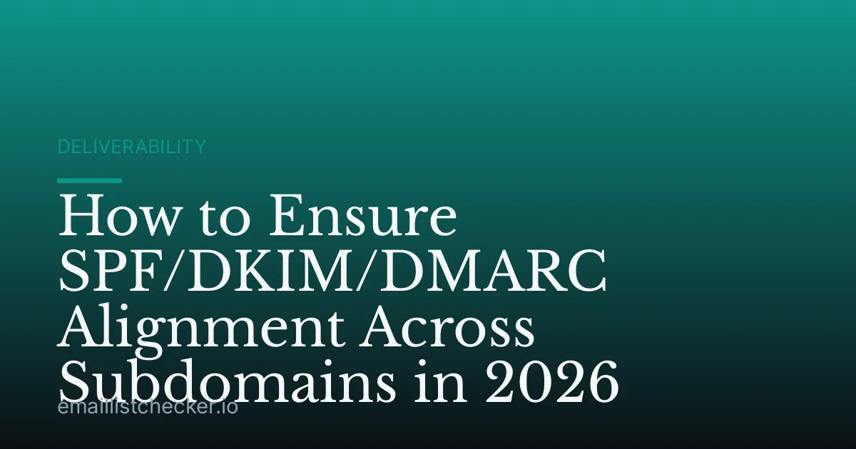 How to Ensure SPF/DKIM/DMARC Alignment Across Subdomains in 2026