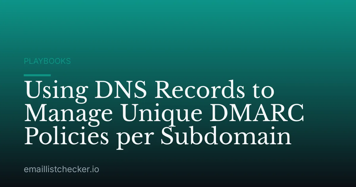 Using DNS Records to Manage Unique DMARC Policies per Subdomain