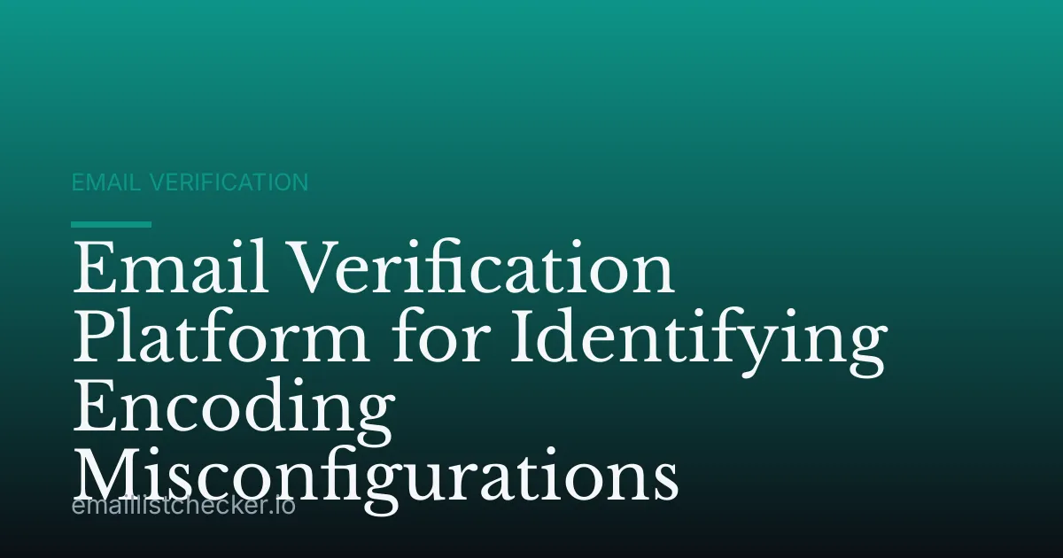 Email Verification Platform for Identifying Encoding Misconfigurations