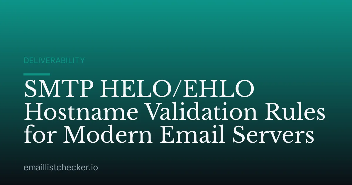 SMTP HELO/EHLO Hostname Validation Rules for Modern Email Servers