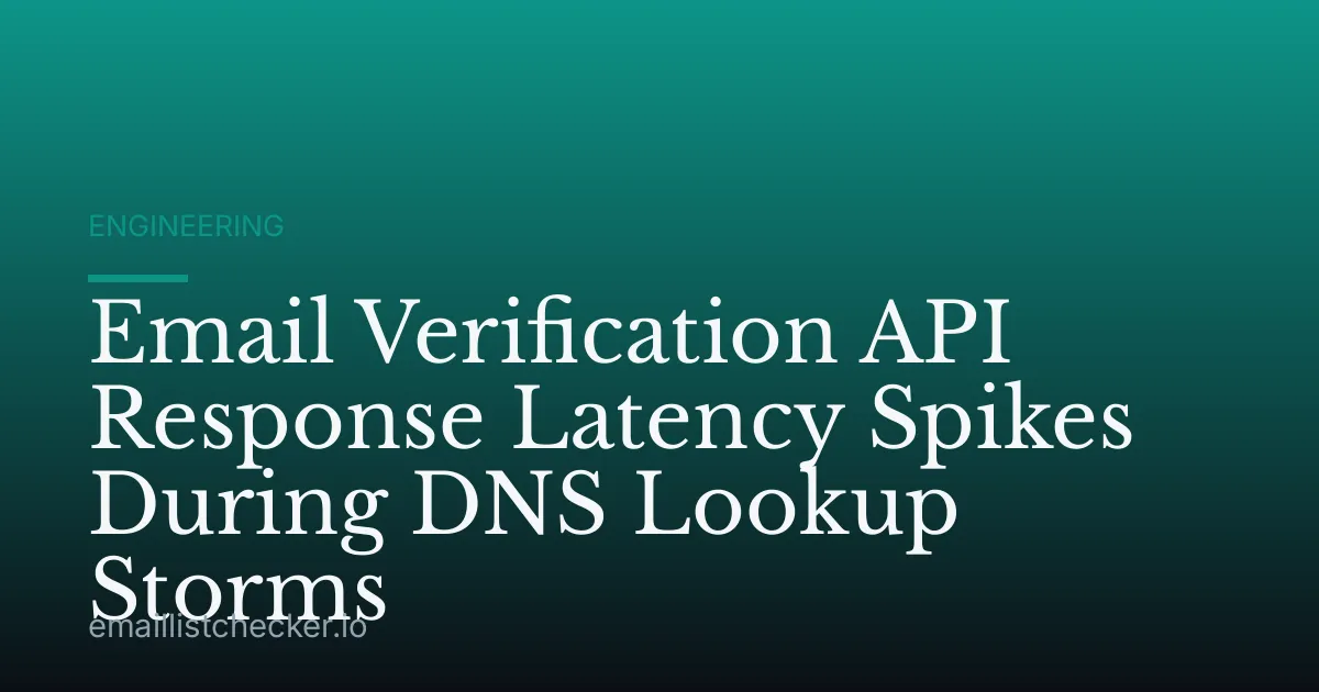Email Verification API Response Latency Spikes During DNS Lookup Storms