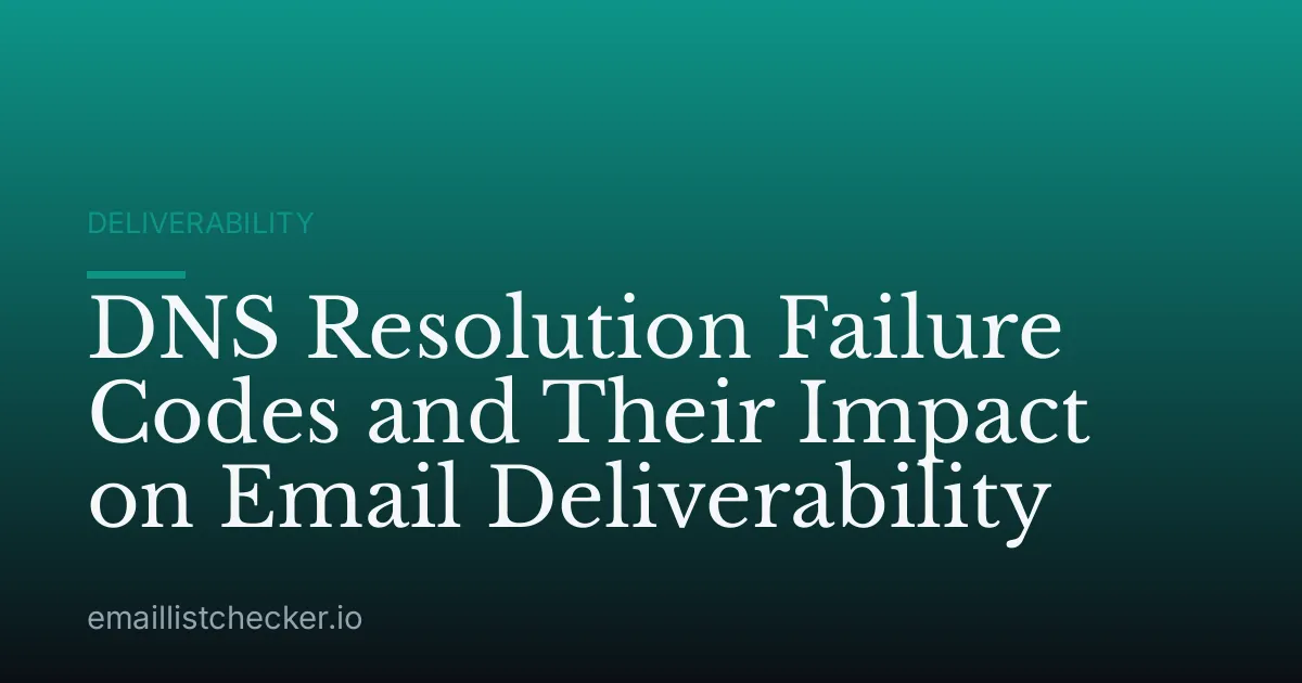 DNS Resolution Failure Codes and Their Impact on Email Deliverability
