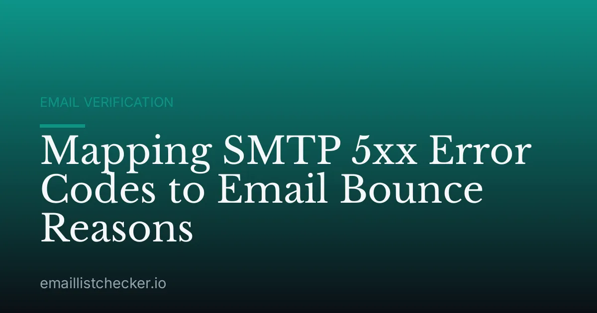 Mapping SMTP 5xx Error Codes to Email Bounce Reasons