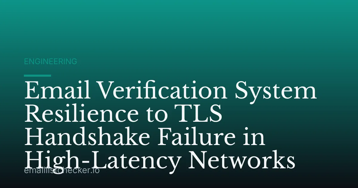 Email Verification System Resilience to TLS Handshake Failure in High-Latency Networks