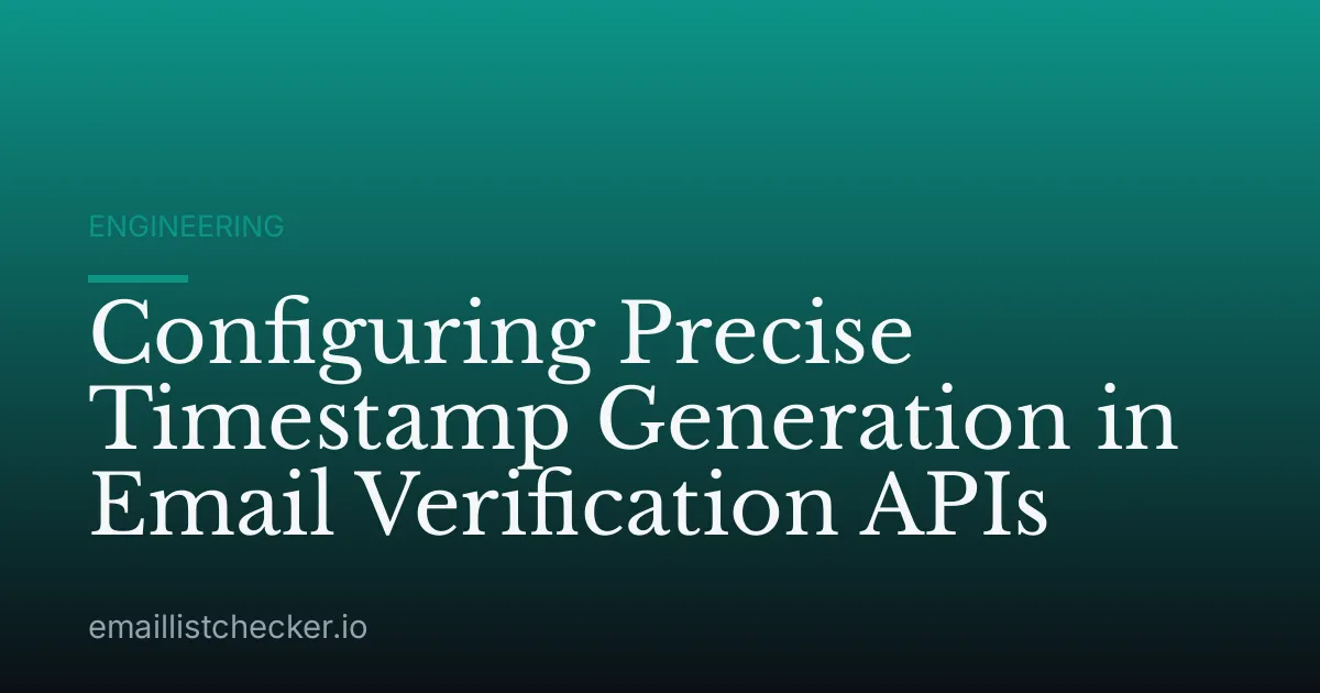 Configuring Precise Timestamp Generation in Email Verification APIs