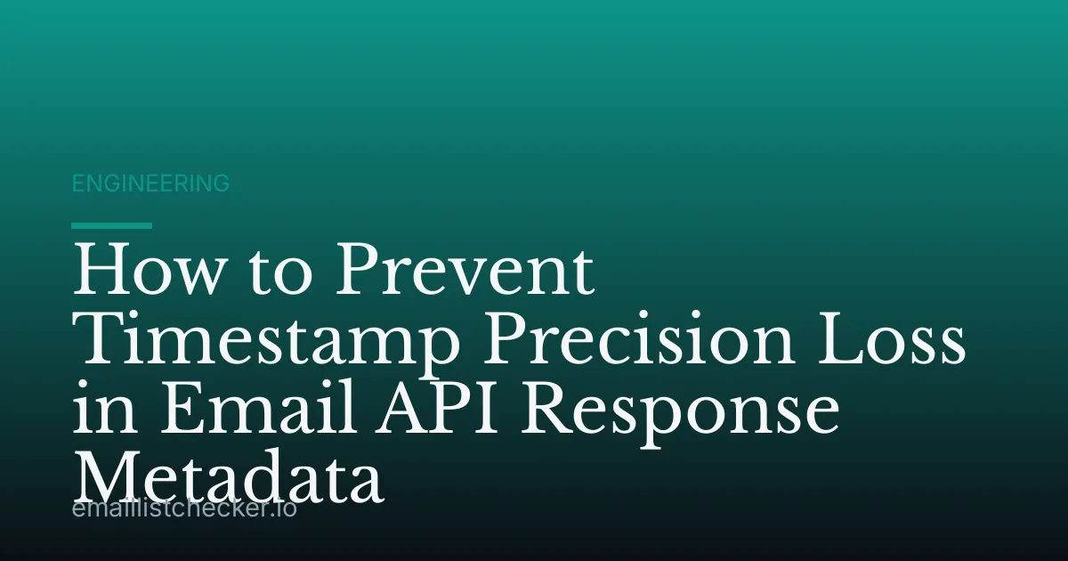 How to Prevent Timestamp Precision Loss in Email API Response Metadata