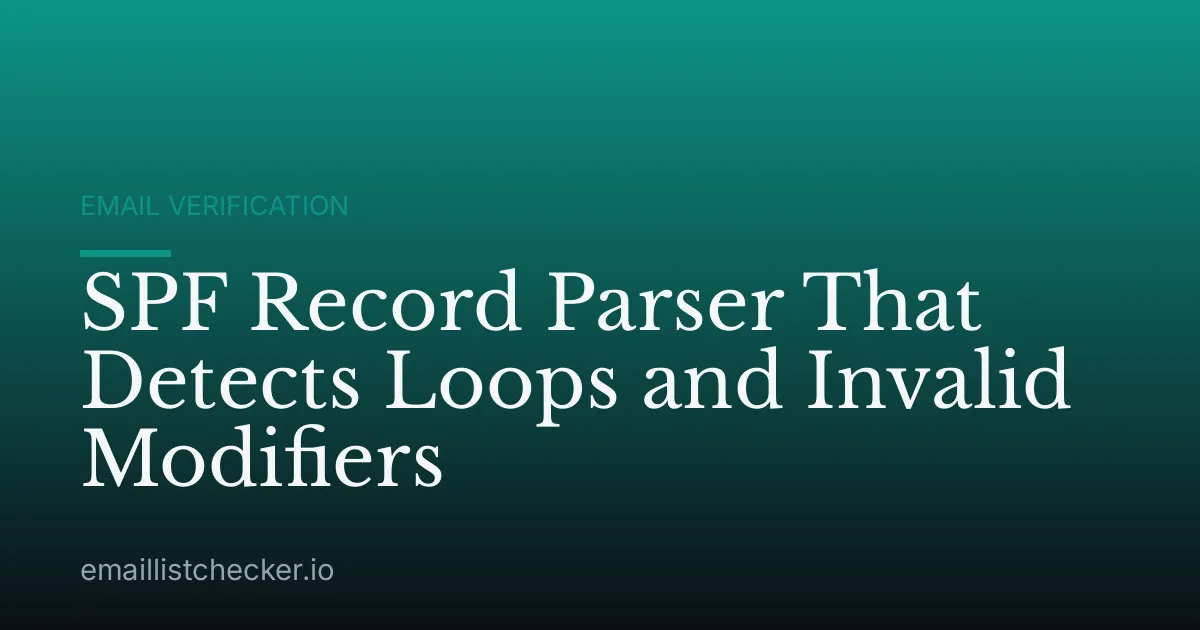 SPF Record Parser That Detects Loops and Invalid Modifiers