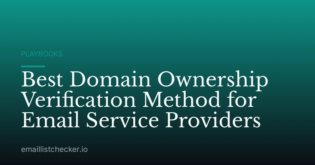 Best Domain Ownership Verification Method for Email Service Providers