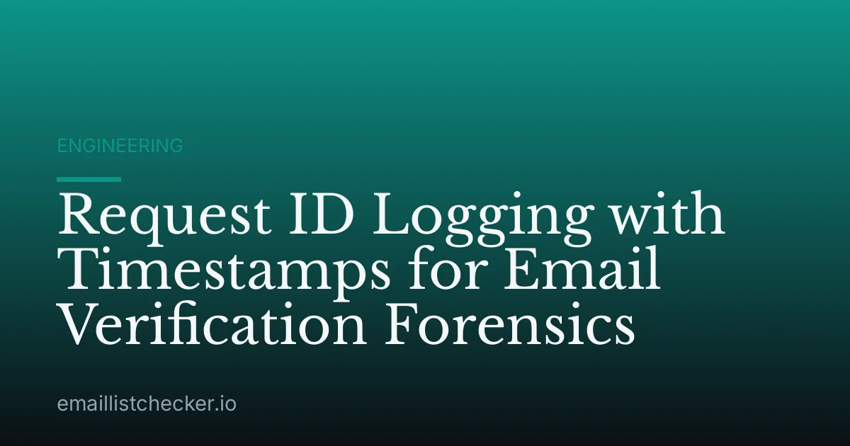 Request ID Logging with Timestamps for Email Verification Forensics