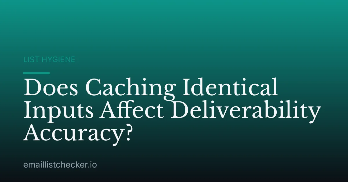 Does Caching Identical Inputs Affect Deliverability Accuracy?