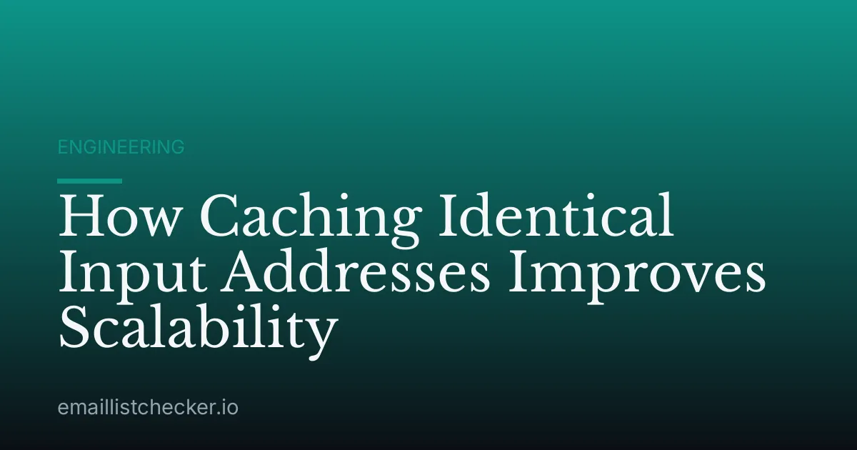 How Caching Identical Input Addresses Improves Scalability