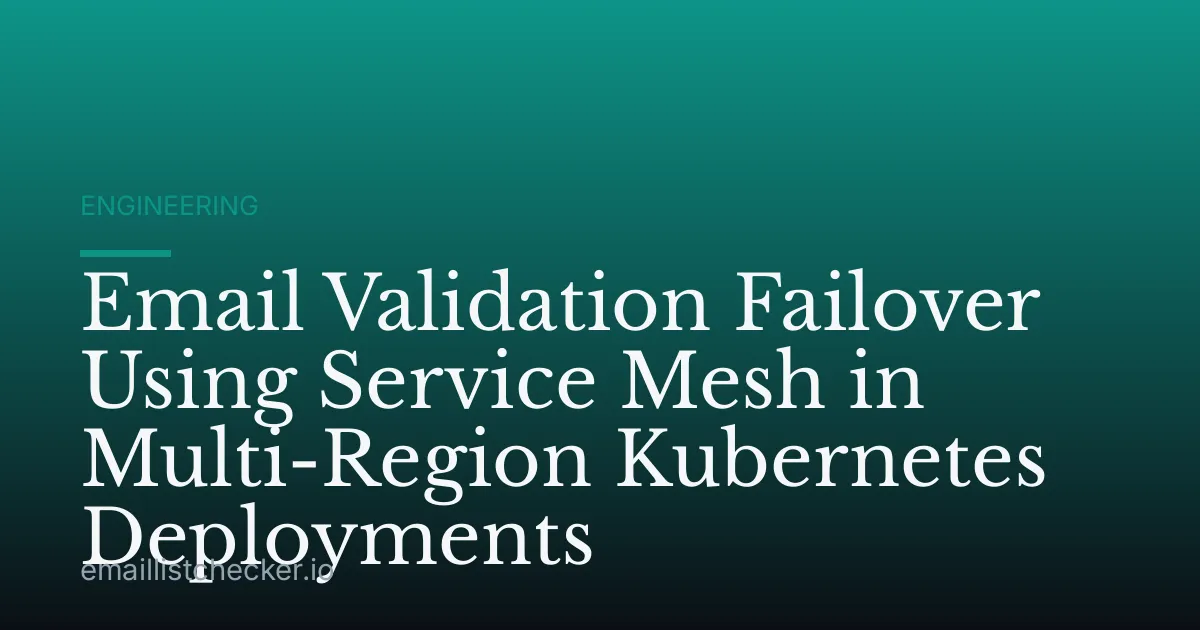 Email Validation Failover Using Service Mesh in Multi-Region Kubernetes Deployments