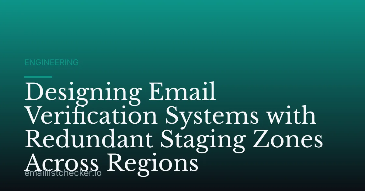 Designing Email Verification Systems with Redundant Staging Zones Across Regions