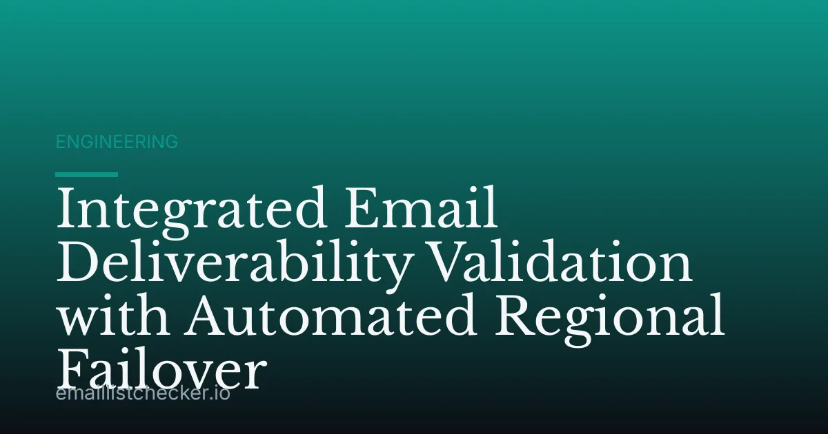 Integrated Email Deliverability Validation with Automated Regional Failover