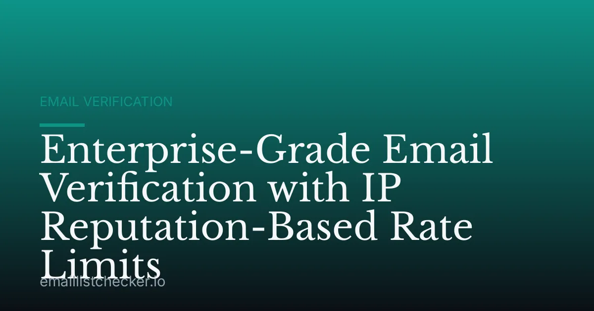 Enterprise-Grade Email Verification with IP Reputation-Based Rate Limits