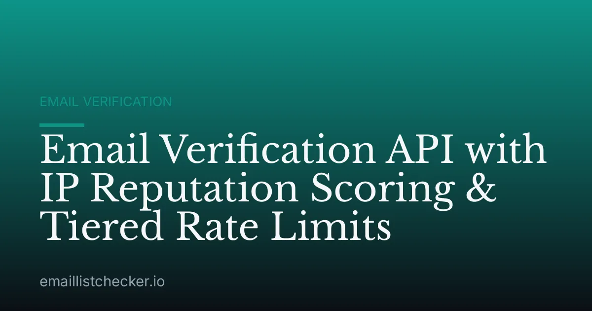 Email Verification API with IP Reputation Scoring & Tiered Rate Limits