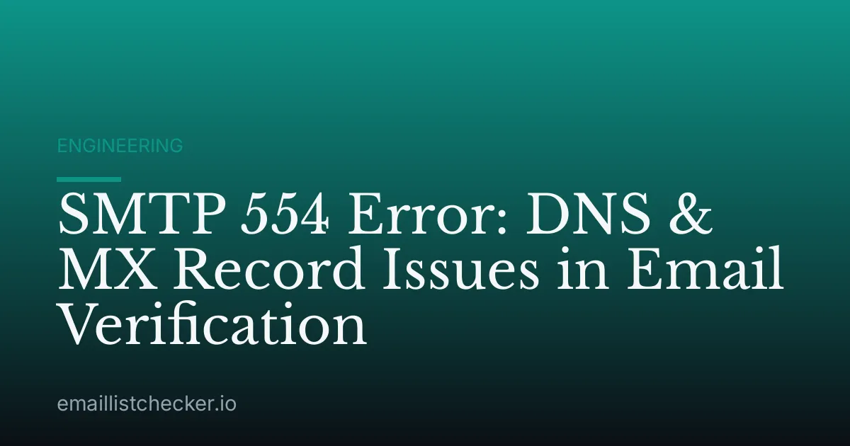 SMTP 554 Error: DNS & MX Record Issues in Email Verification