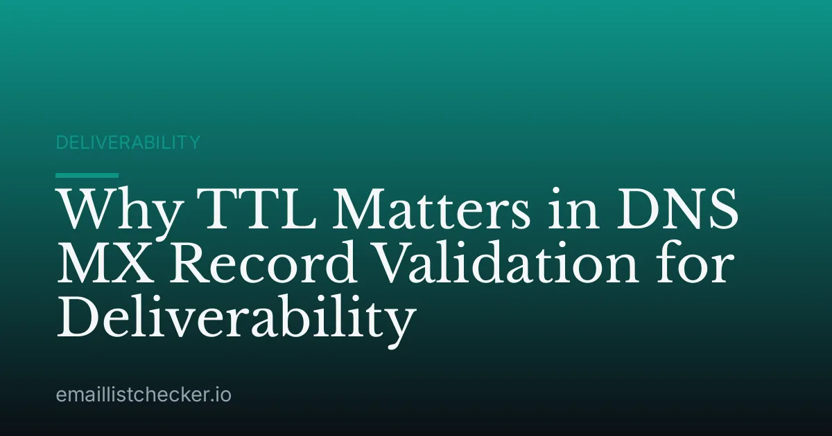 Why TTL Matters in DNS MX Record Validation for Deliverability