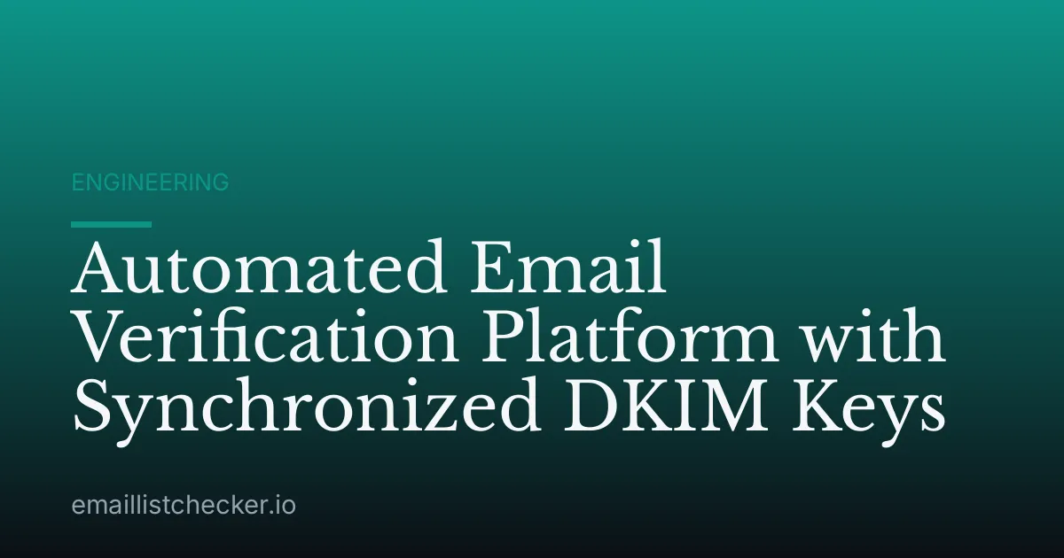 Automated Email Verification Platform with Synchronized DKIM Keys