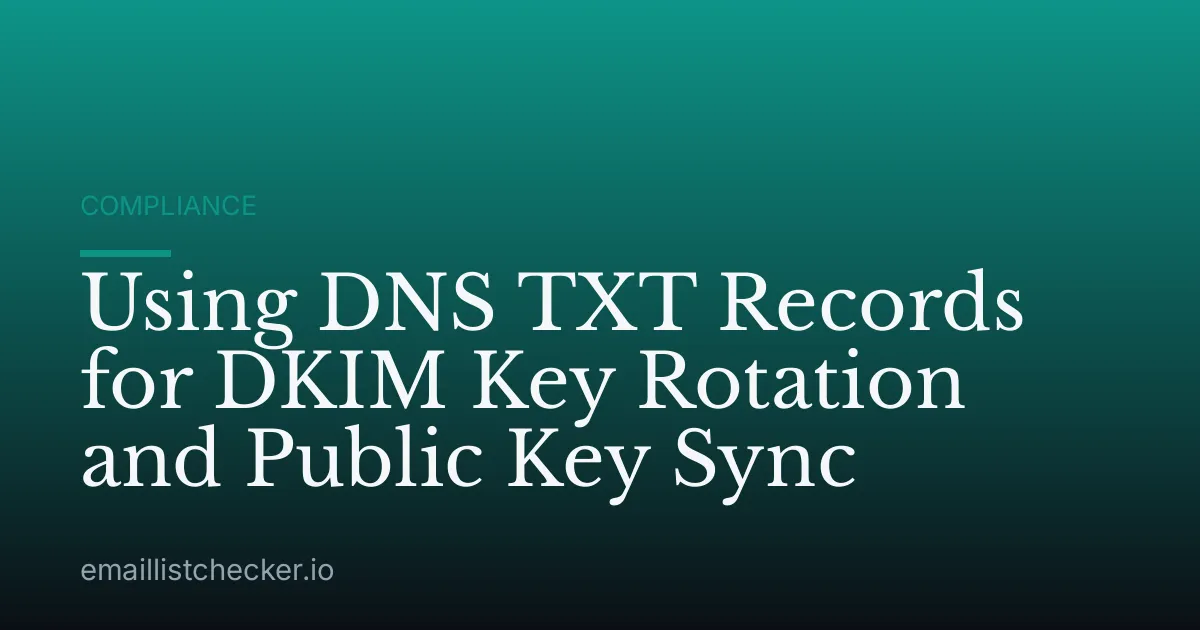 Using DNS TXT Records for DKIM Key Rotation and Public Key Sync