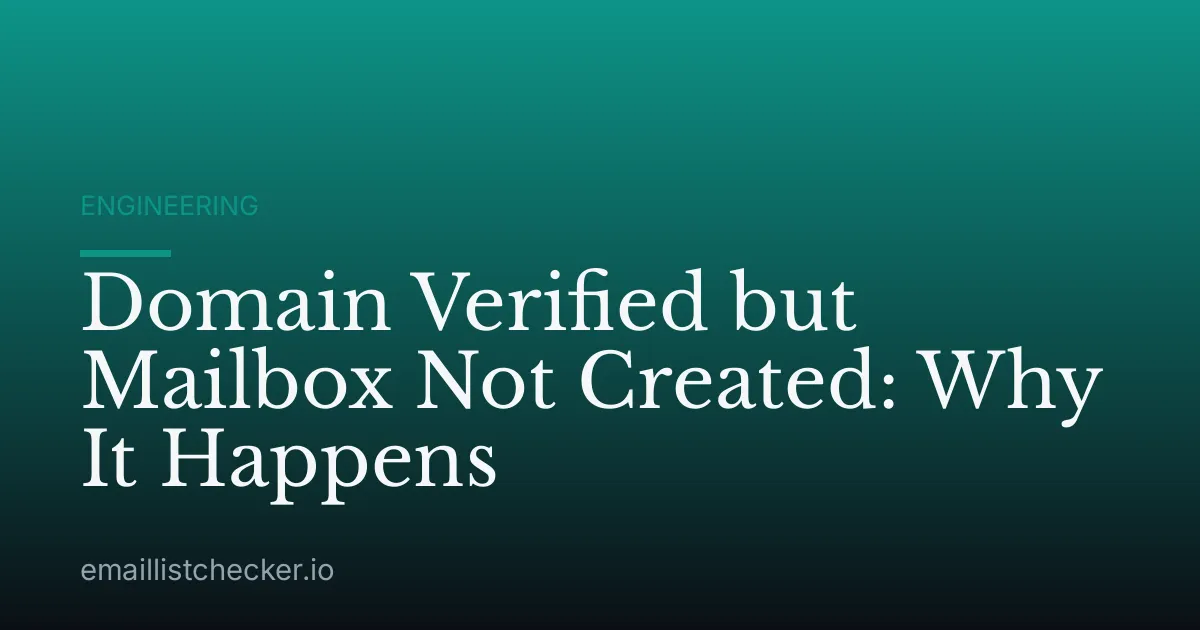 Domain Verified but Mailbox Not Created: Why It Happens