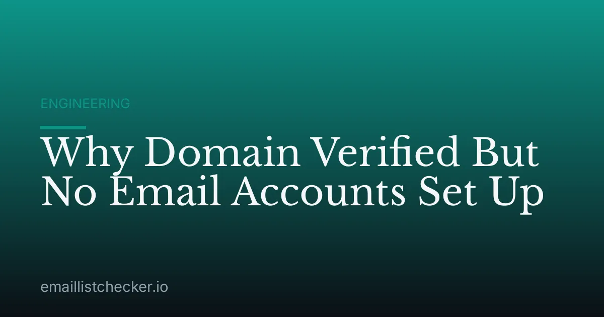 Why Domain Verified But No Email Accounts Set Up