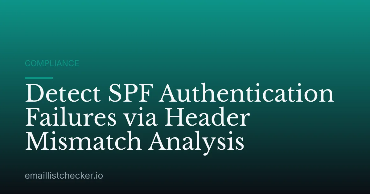 Detect SPF Authentication Failures via Header Mismatch Analysis