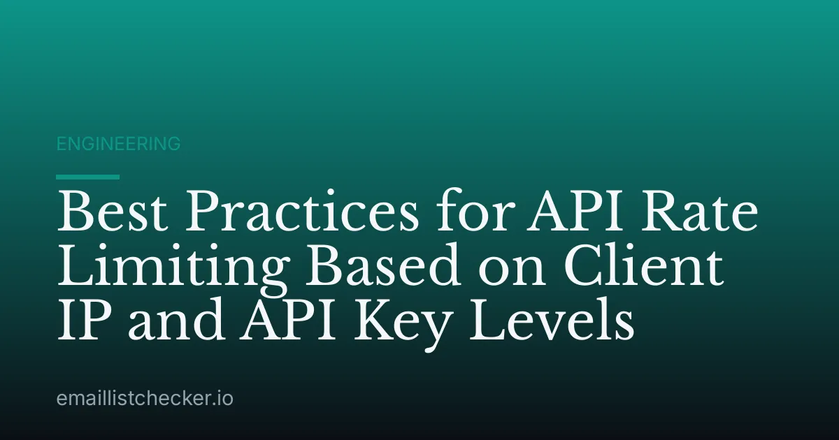 Best Practices for API Rate Limiting Based on Client IP and API Key Levels