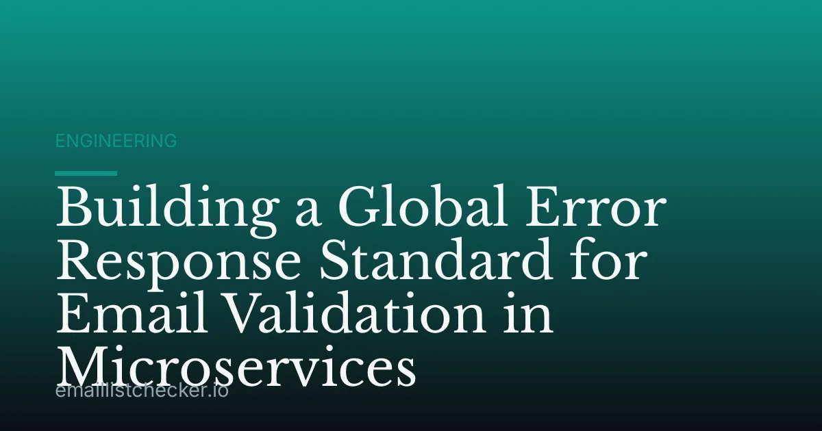Building a Global Error Response Standard for Email Validation in Microservices