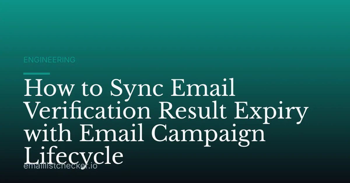 How to Sync Email Verification Result Expiry with Email Campaign Lifecycle