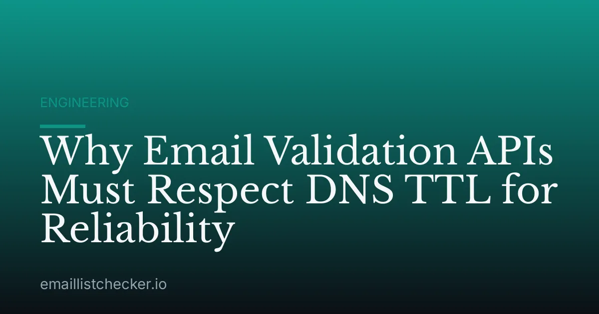 Why Email Validation APIs Must Respect DNS TTL for Reliability