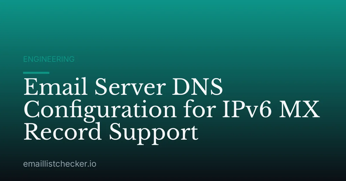 Email Server DNS Configuration for IPv6 MX Record Support