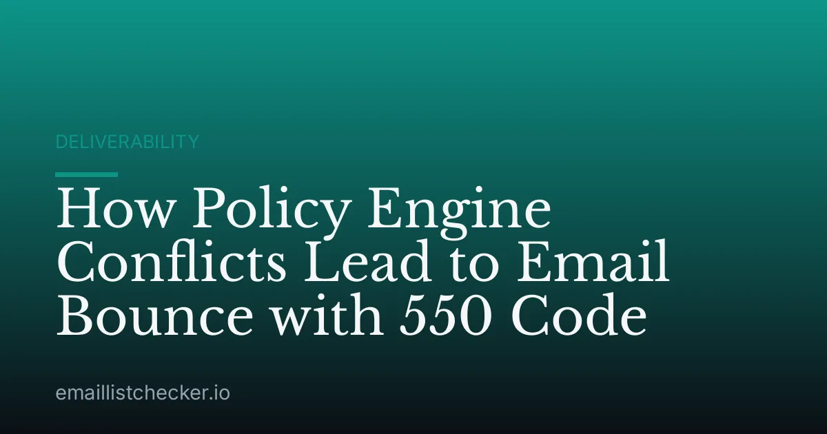 How Policy Engine Conflicts Lead to Email Bounce with 550 Code