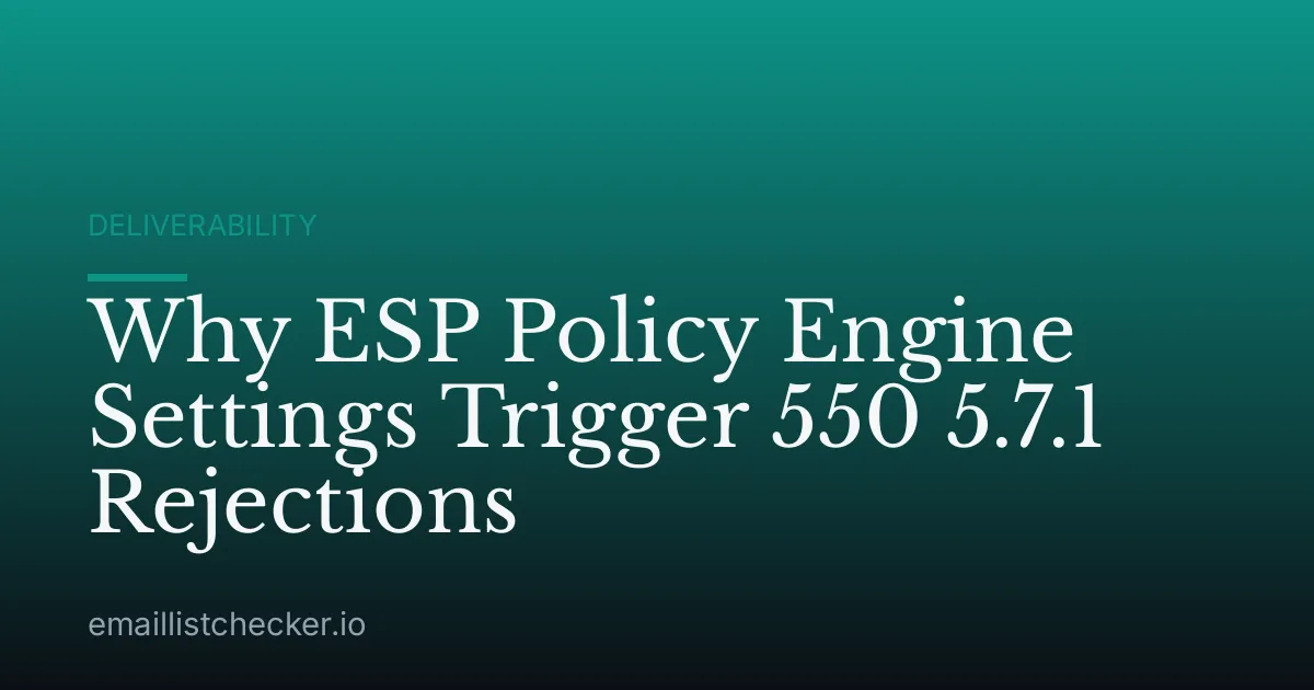 Why ESP Policy Engine Settings Trigger 550 5.7.1 Rejections