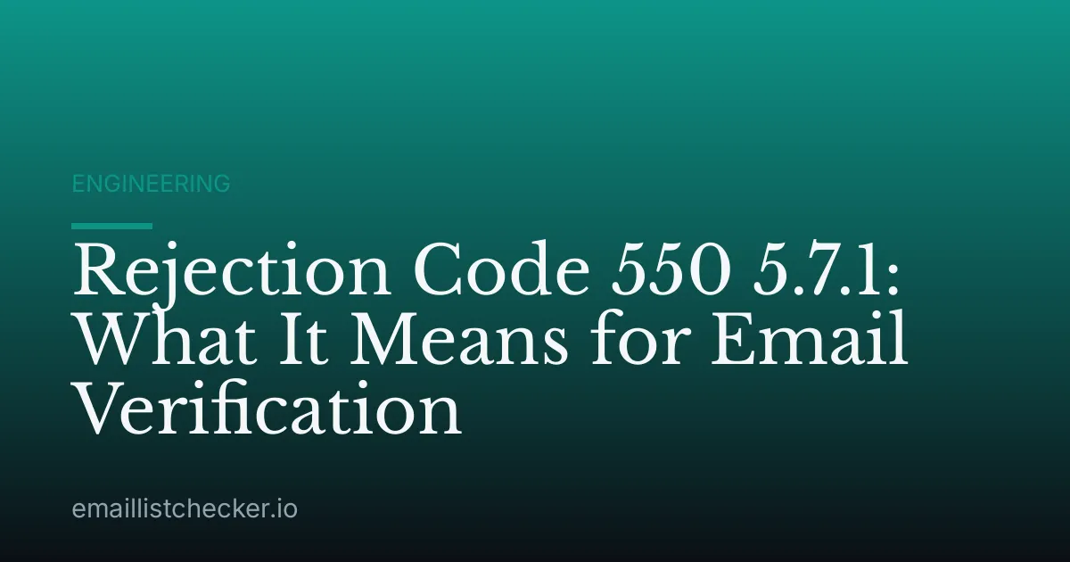 Rejection Code 550 5.7.1: What It Means for Email Verification