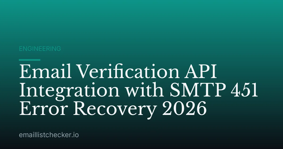 Email Verification API Integration with SMTP 451 Error Recovery 2026