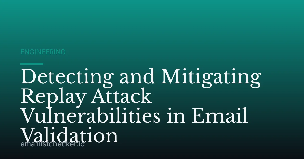 Detecting and Mitigating Replay Attack Vulnerabilities in Email Validation