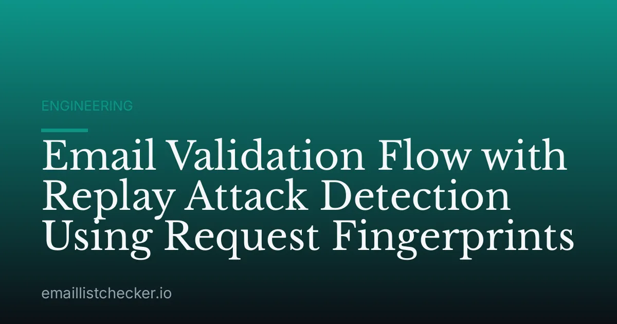 Email Validation Flow with Replay Attack Detection Using Request Fingerprints