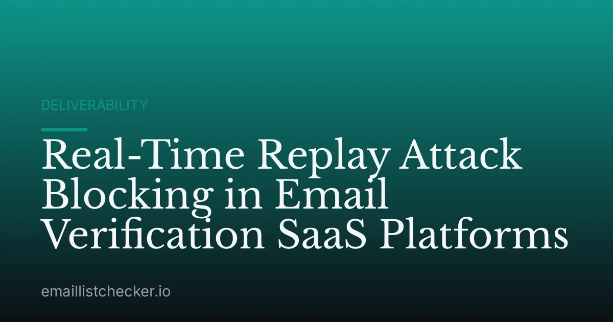 Real-Time Replay Attack Blocking in Email Verification SaaS Platforms
