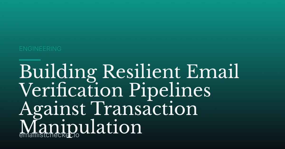 Building Resilient Email Verification Pipelines Against Transaction Manipulation