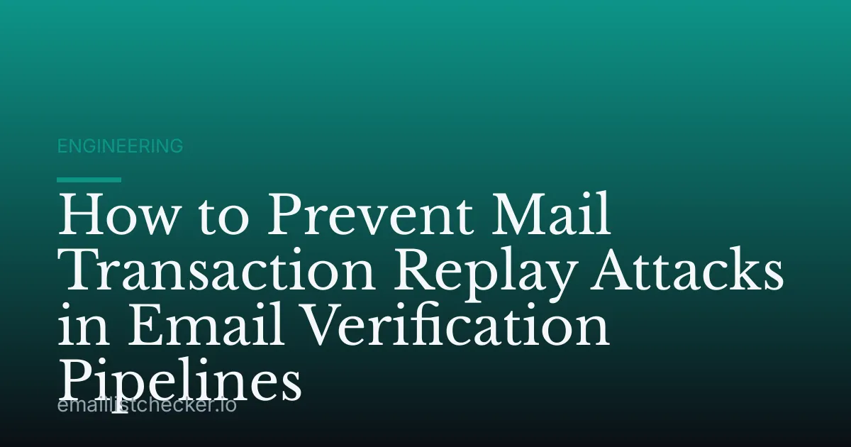 How to Prevent Mail Transaction Replay Attacks in Email Verification Pipelines