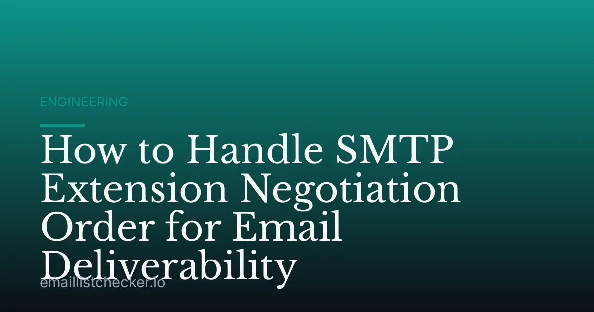 How to Handle SMTP Extension Negotiation Order for Email Deliverability