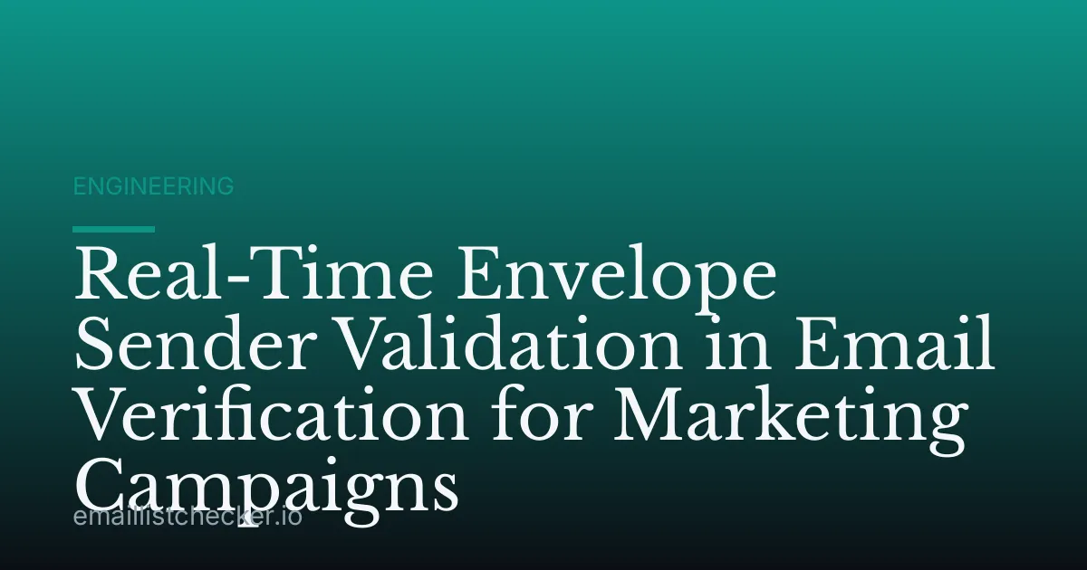 Real-Time Envelope Sender Validation in Email Verification for Marketing Campaigns