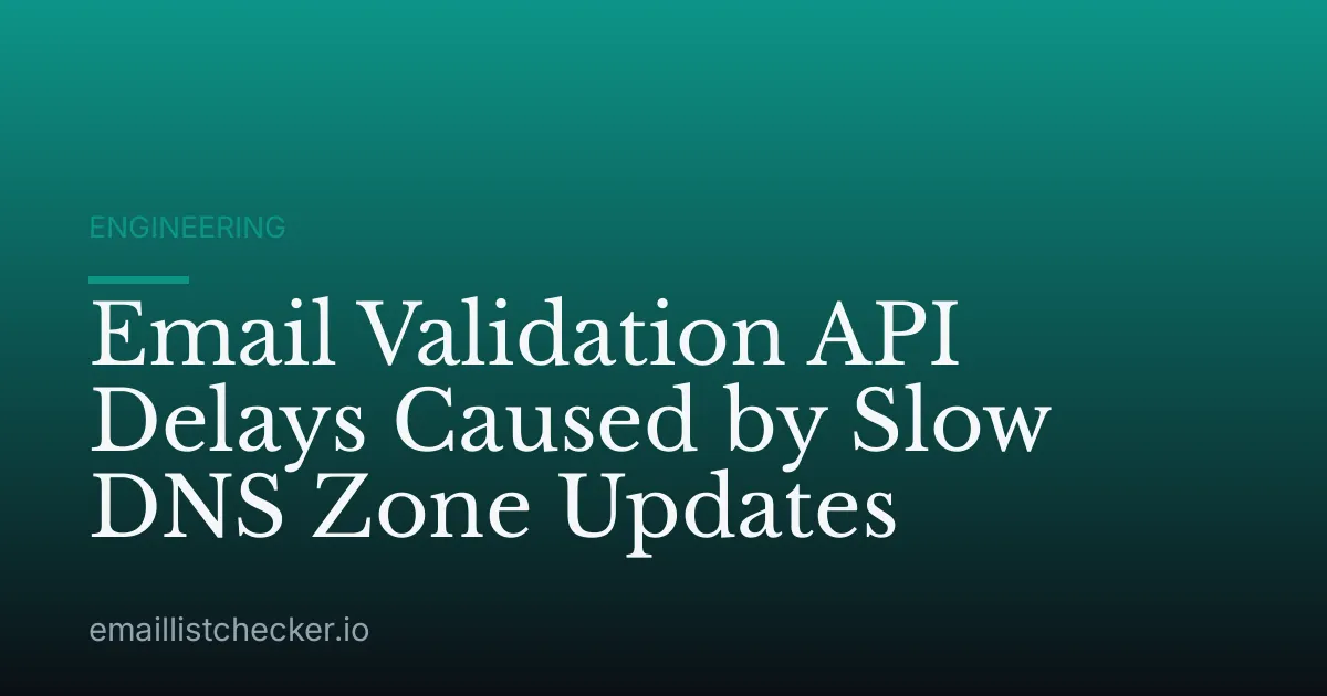 Email Validation API Delays Caused by Slow DNS Zone Updates