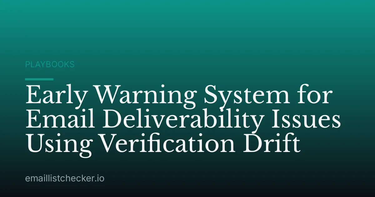 Early Warning System for Email Deliverability Issues Using Verification Drift