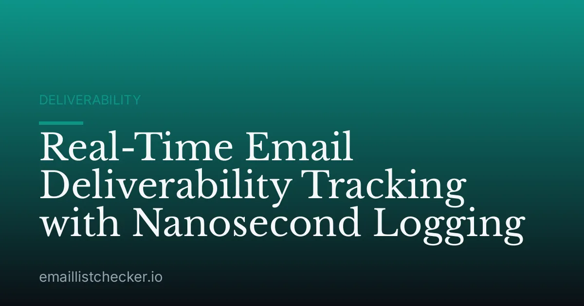 Real-Time Email Deliverability Tracking with Nanosecond Logging
