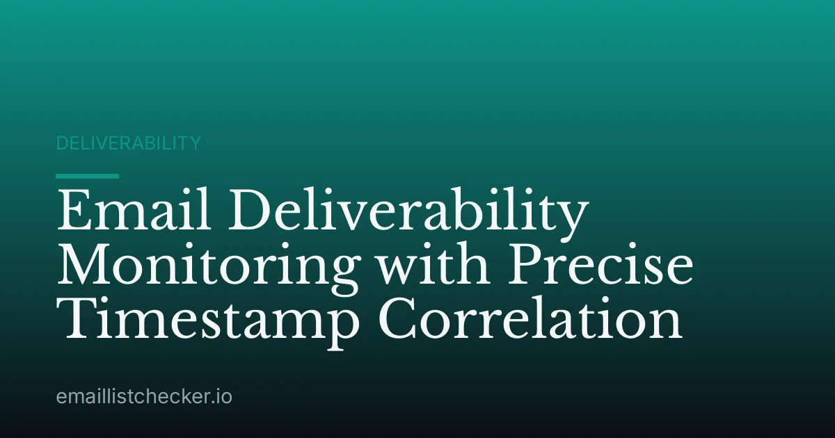 Email Deliverability Monitoring with Precise Timestamp Correlation
