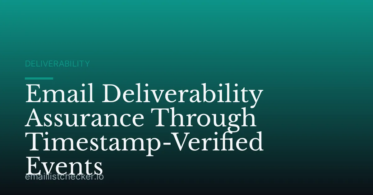 Email Deliverability Assurance Through Timestamp-Verified Events