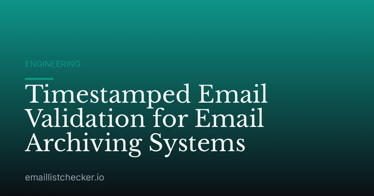 Timestamped Email Validation for Email Archiving Systems