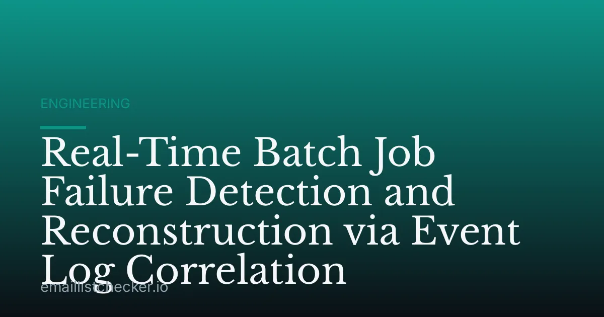 Real-Time Batch Job Failure Detection and Reconstruction via Event Log Correlation